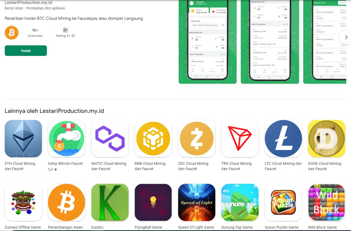 Crypto Cloud Mining on PlayStore Withdraw to Faucetpay